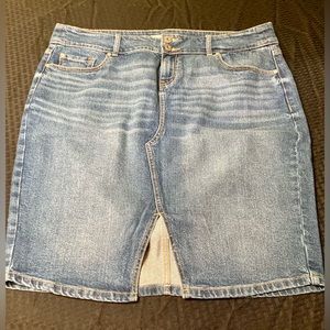 Denim pencil skirt with front slit, Torrid size 18
